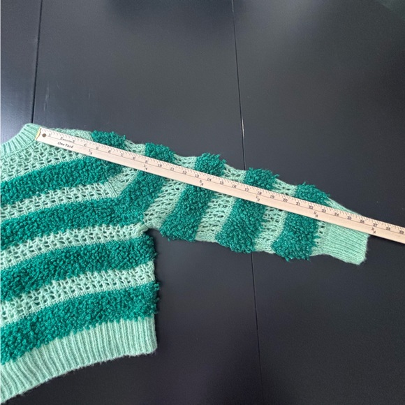 Zara Sz M Green Crew Neck Wool Blend Knit Jacket - Picture 10 of 16